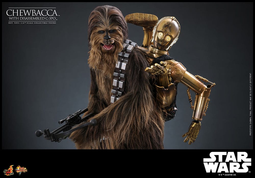 Star Wars Episode V Movie Masterpiece Action Figure 1/6 Chewbacca with Disassembled C-3PO 36 cm 4895228619594