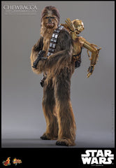 Star Wars Episode V Movie Masterpiece Action Figure 1/6 Chewbacca with Disassembled C-3PO 36 cm 4895228619594