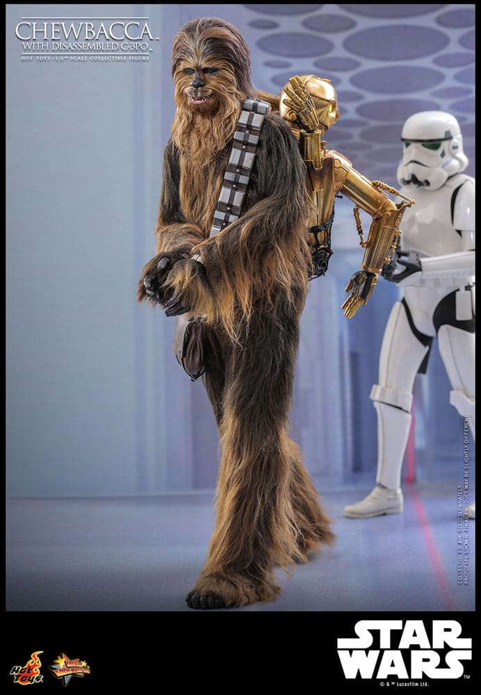 Star Wars Episode V Movie Masterpiece Action Figure 1/6 Chewbacca with Disassembled C-3PO 36 cm 4895228619594