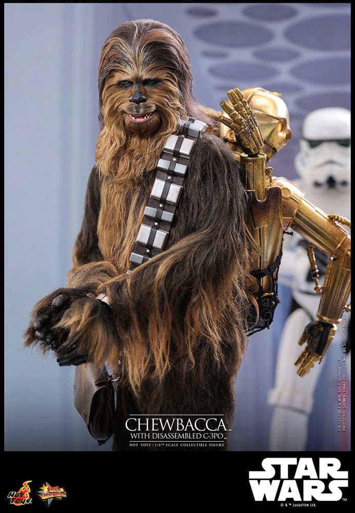 Star Wars Episode V Movie Masterpiece Action Figure 1/6 Chewbacca with Disassembled C-3PO 36 cm 4895228619594