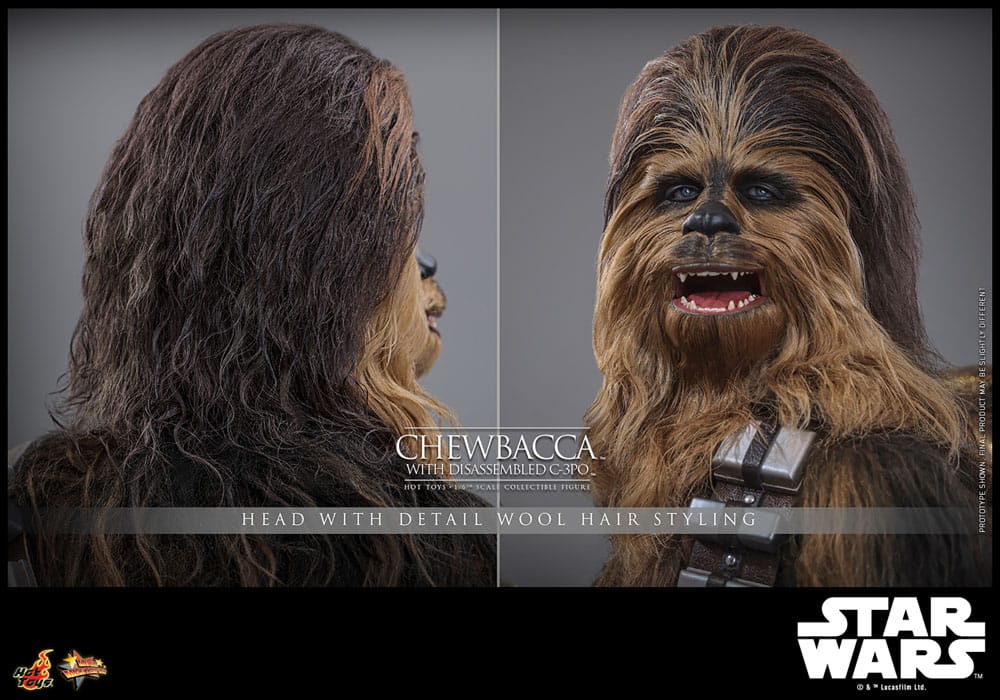 Star Wars Episode V Movie Masterpiece Action Figure 1/6 Chewbacca with Disassembled C-3PO 36 cm 4895228619594