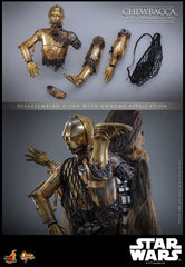 Star Wars Episode V Movie Masterpiece Action Figure 1/6 Chewbacca with Disassembled C-3PO 36 cm 4895228619594