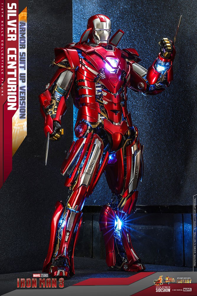 Iron Man 3 Movie Masterpiece Action Figure 1/6 Silver Centurion (Armor Suit Up Version) 32 cm 4895228609458