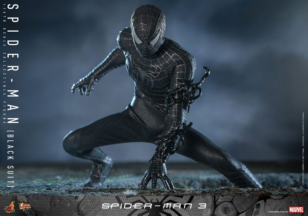 Spider-Man 3 Movie Masterpiece Action Figure 1/6 Spider-Man (Black Suit) 30 cm 4895228615756