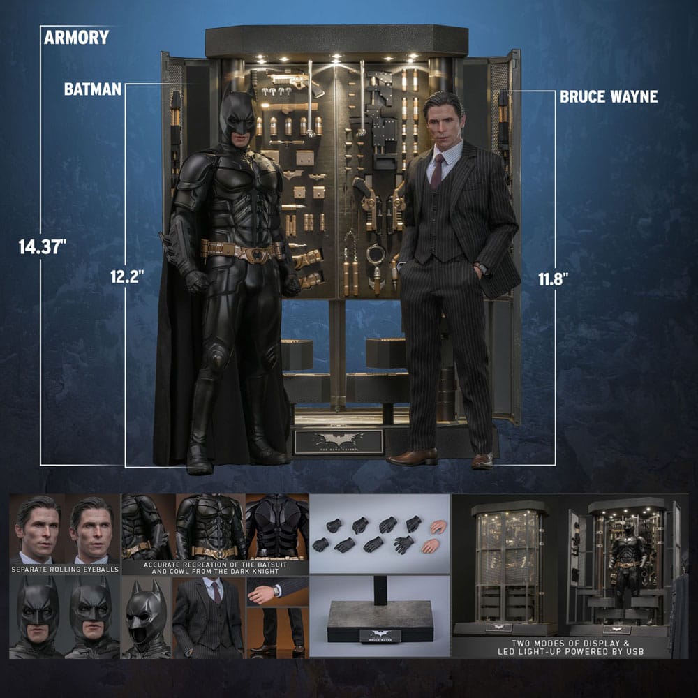 The Dark Knight Movie Masterpiece Action Figures & Diorama 1/6 Batman Armory with Bruce Wayne (2.0) 30 cm 4895228618085