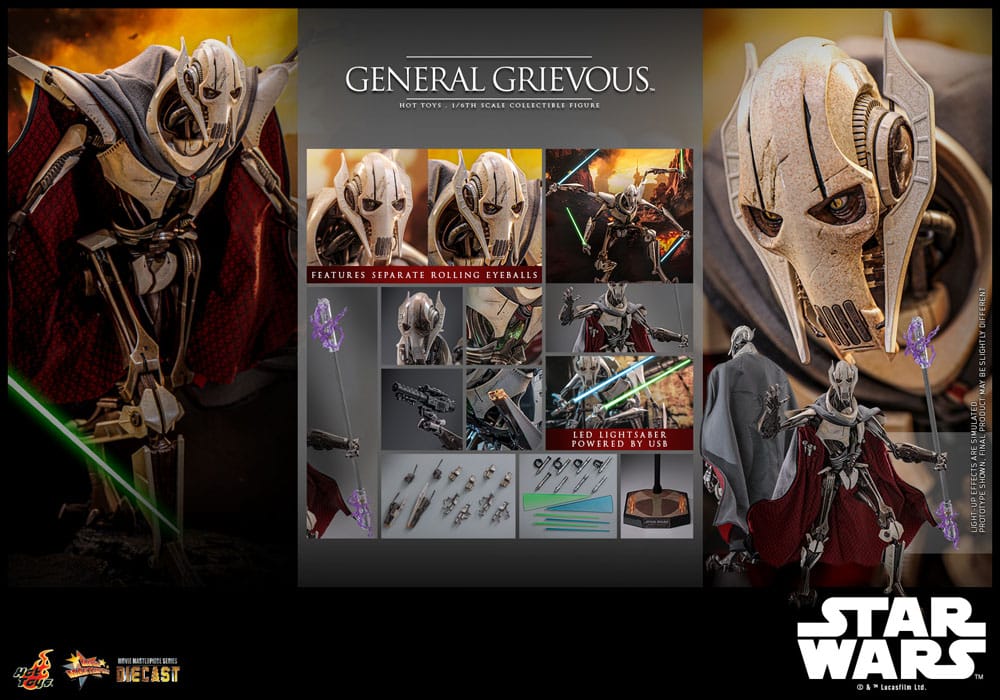 Star Wars Movie Masterpiece Diecast Action Figure 1/6 General Grievous 42 cm 4895228619068