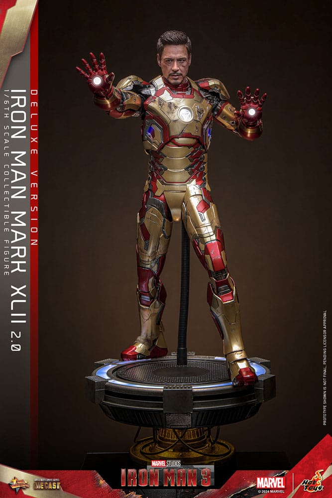 Iron Man 3 Movie Masterpiece Diecast Action Figure 1/6 Iron Man Mark XLII (2.0) Deluxe 32 cm 4895228619044