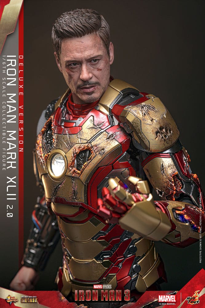 Iron Man 3 Movie Masterpiece Diecast Action Figure 1/6 Iron Man Mark XLII (2.0) Deluxe 32 cm 4895228619044