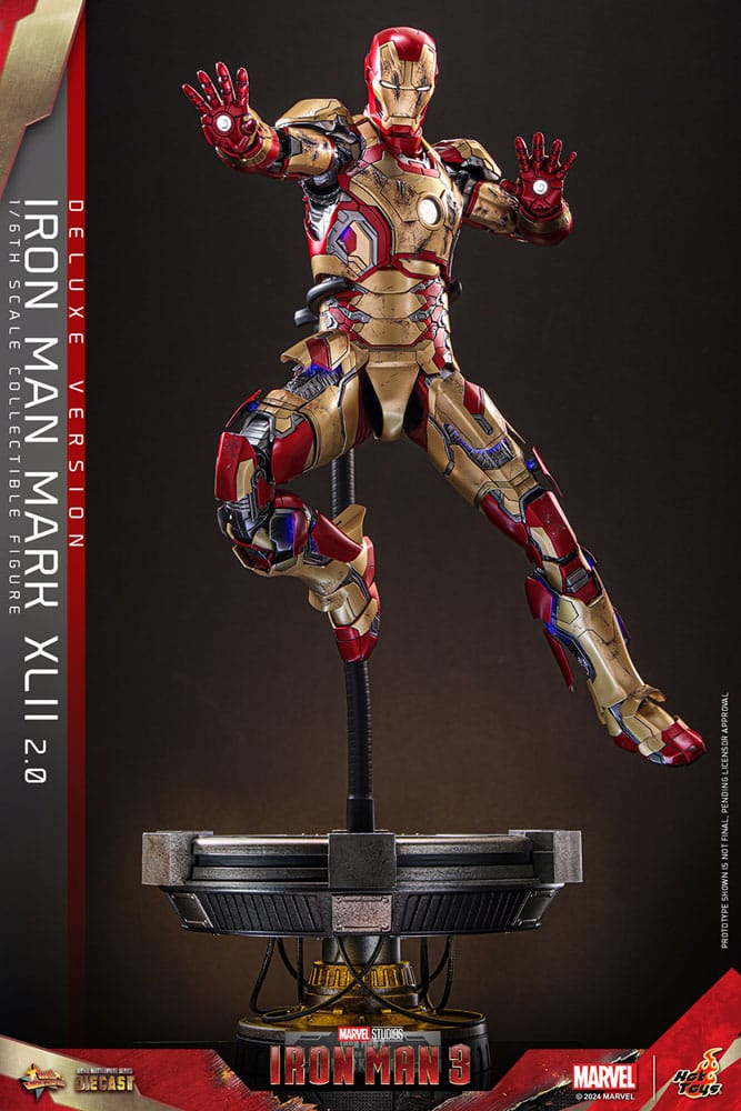 Iron Man 3 Movie Masterpiece Diecast Action Figure 1/6 Iron Man Mark XLII (2.0) Deluxe 32 cm 4895228619044