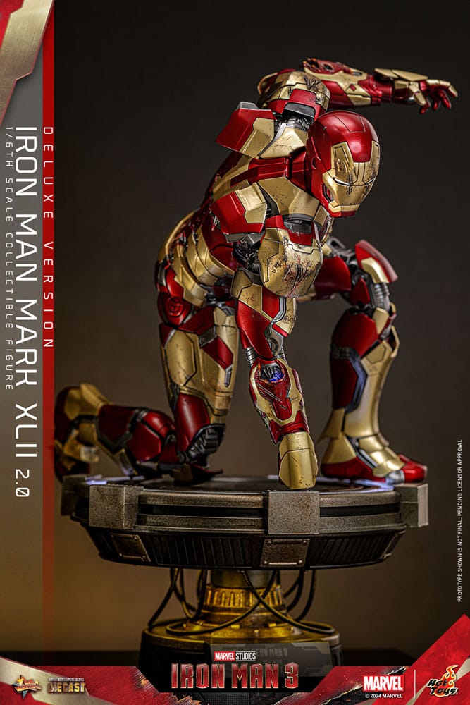 Iron Man 3 Movie Masterpiece Diecast Action Figure 1/6 Iron Man Mark XLII (2.0) Deluxe 32 cm 4895228619044