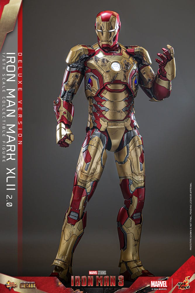 Iron Man 3 Movie Masterpiece Diecast Action Figure 1/6 Iron Man Mark XLII (2.0) Deluxe 32 cm 4895228619044