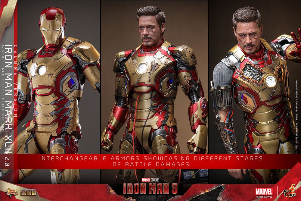 Iron Man 3 Movie Masterpiece Diecast Action Figure 1/6 Iron Man Mark XLII (2.0) Deluxe 32 cm 4895228619044