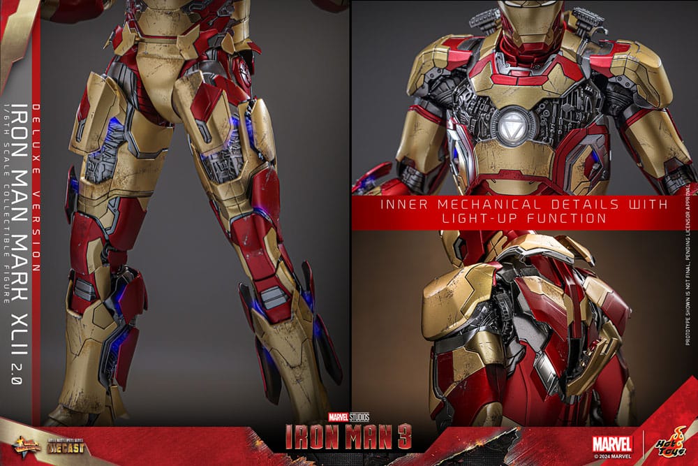 Iron Man 3 Movie Masterpiece Diecast Action Figure 1/6 Iron Man Mark XLII (2.0) Deluxe 32 cm 4895228619044