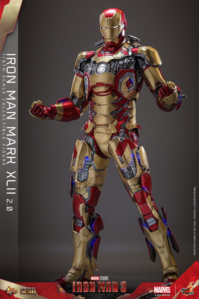 Iron Man 3 Movie Masterpiece Diecast Action Figure 1/6 Iron Man Mark XLII (2.0) 32 cm 4895228619020