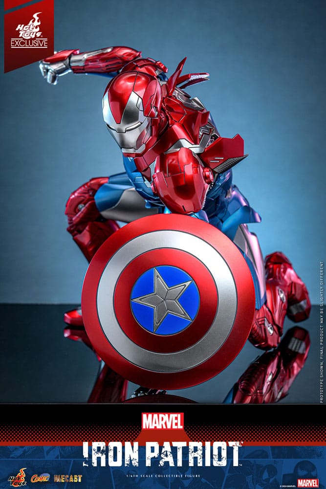 Marvel Comic Diecast Masterpiece Action Figure 1/6 Iron Patriot Hot Toys Exclusive 32 cm 4895228619174