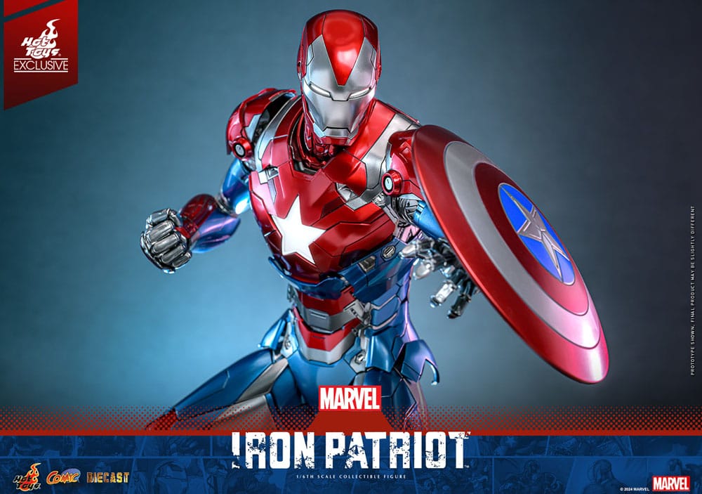 Marvel Comic Diecast Masterpiece Action Figure 1/6 Iron Patriot Hot Toys Exclusive 32 cm 4895228619174