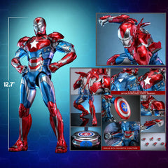 Marvel Comic Diecast Masterpiece Action Figure 1/6 Iron Patriot Hot Toys Exclusive 32 cm 4895228619174