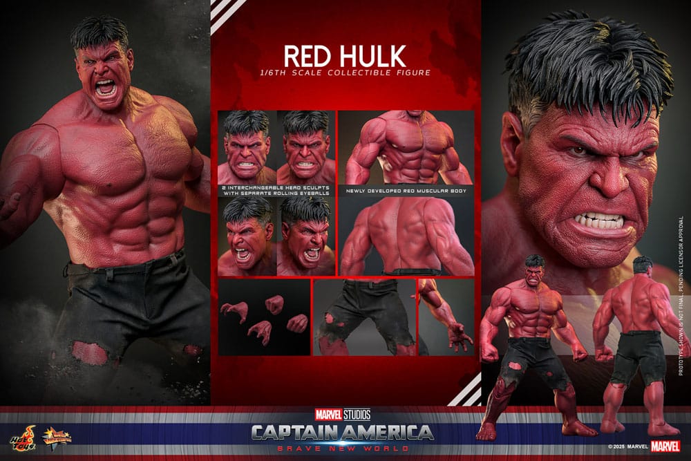 Captain America: Brave New World Movie Masterpiece Action Figure 1/6 Red Hulk 47 cm 4895228621276