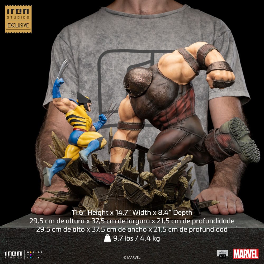 Marvel BDS Art Scale Statue 1/10 Wolverine vs Juggernaut heo EU Exclusive 30 cm 0618231953479