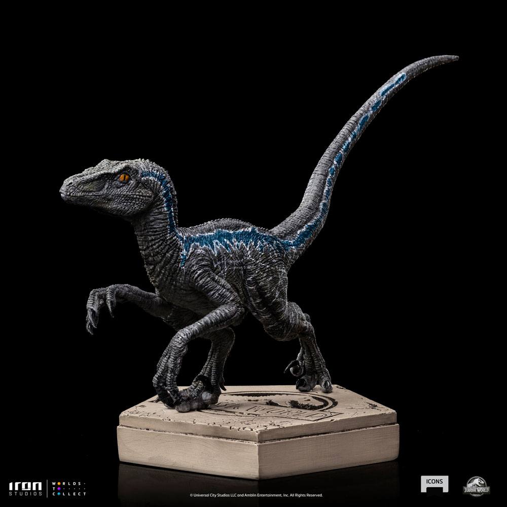 Jurassic World Icons Statue Velociraptor Blue 0618231952045