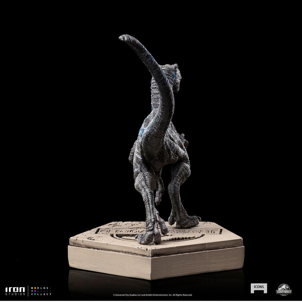 Jurassic World Icons Statue Velociraptor Blue 0618231952045