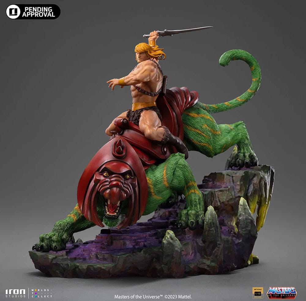 Masters of the Universe Deluxe Art Scale Statue 1/10 He-man and Battle Cat 31 cm 0618231954957