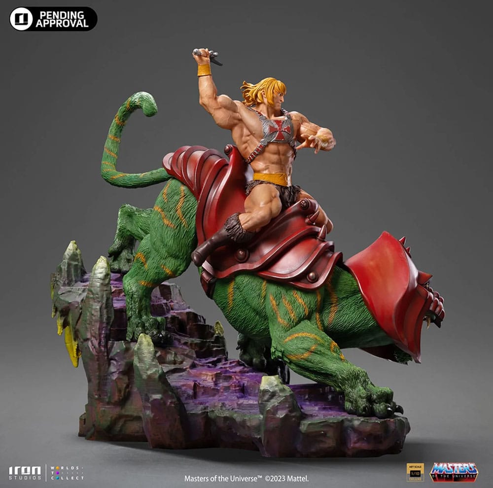 Masters of the Universe Deluxe Art Scale Statue 1/10 He-man and Battle Cat 31 cm 0618231954957