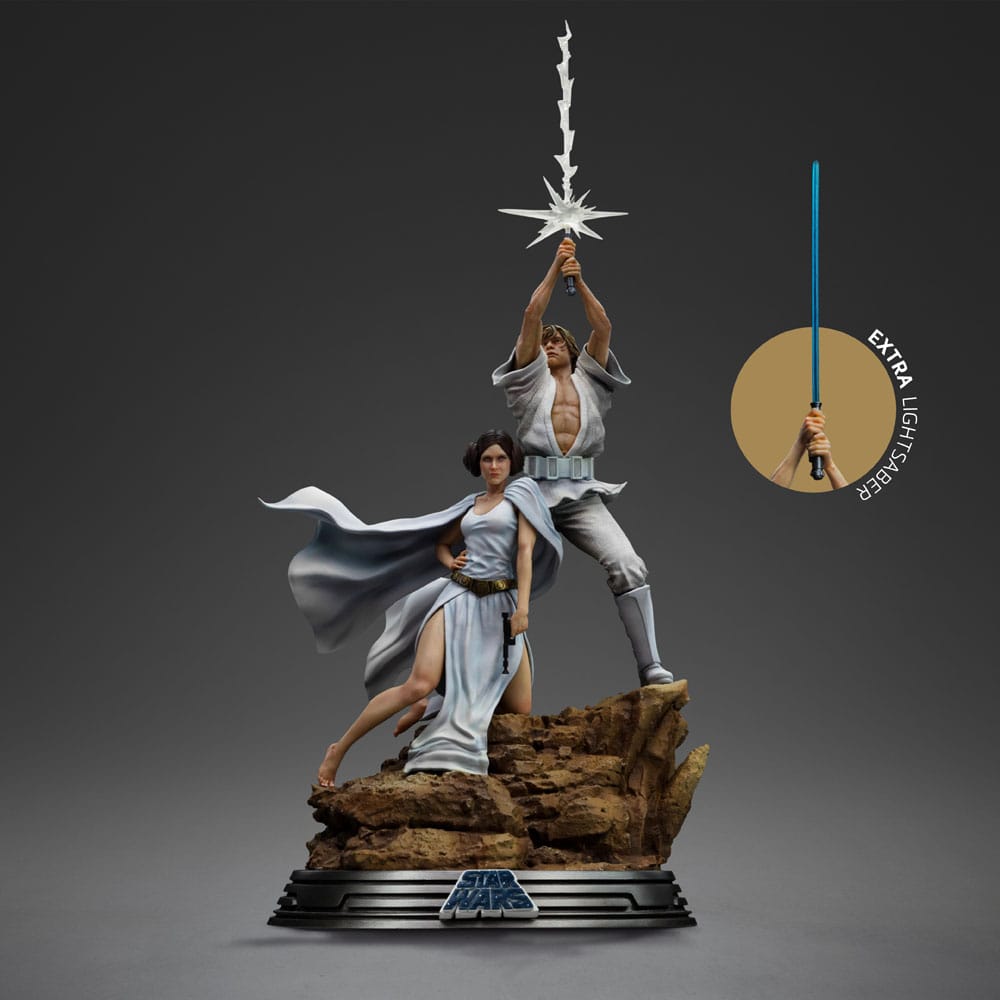 Star Wars Deluxe Art Scale Statue 1/10 Luke and Leia 41 cm 0618231957019