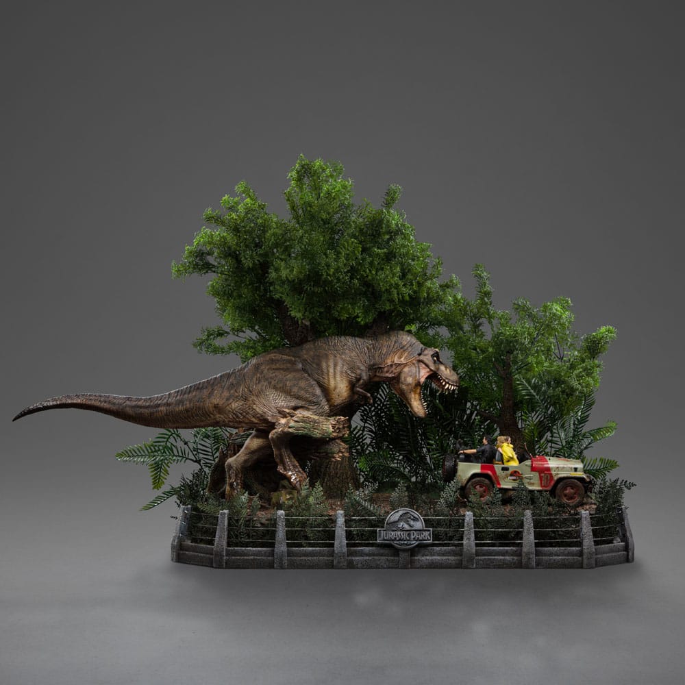 Jurassic Park Demi Art Scale Statue 1/20 T-Rex Chase 30 cm 0618231957163