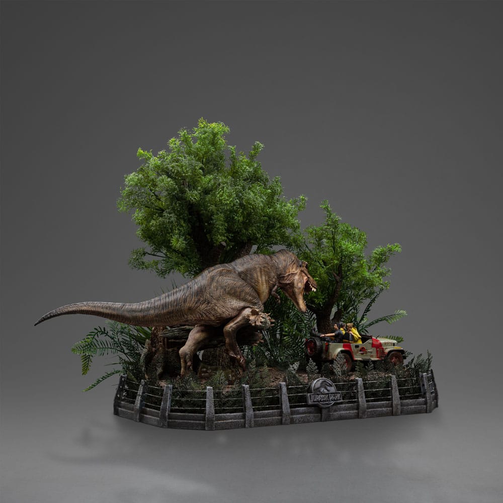 Jurassic Park Demi Art Scale Statue 1/20 T-Rex Chase 30 cm 0618231957163