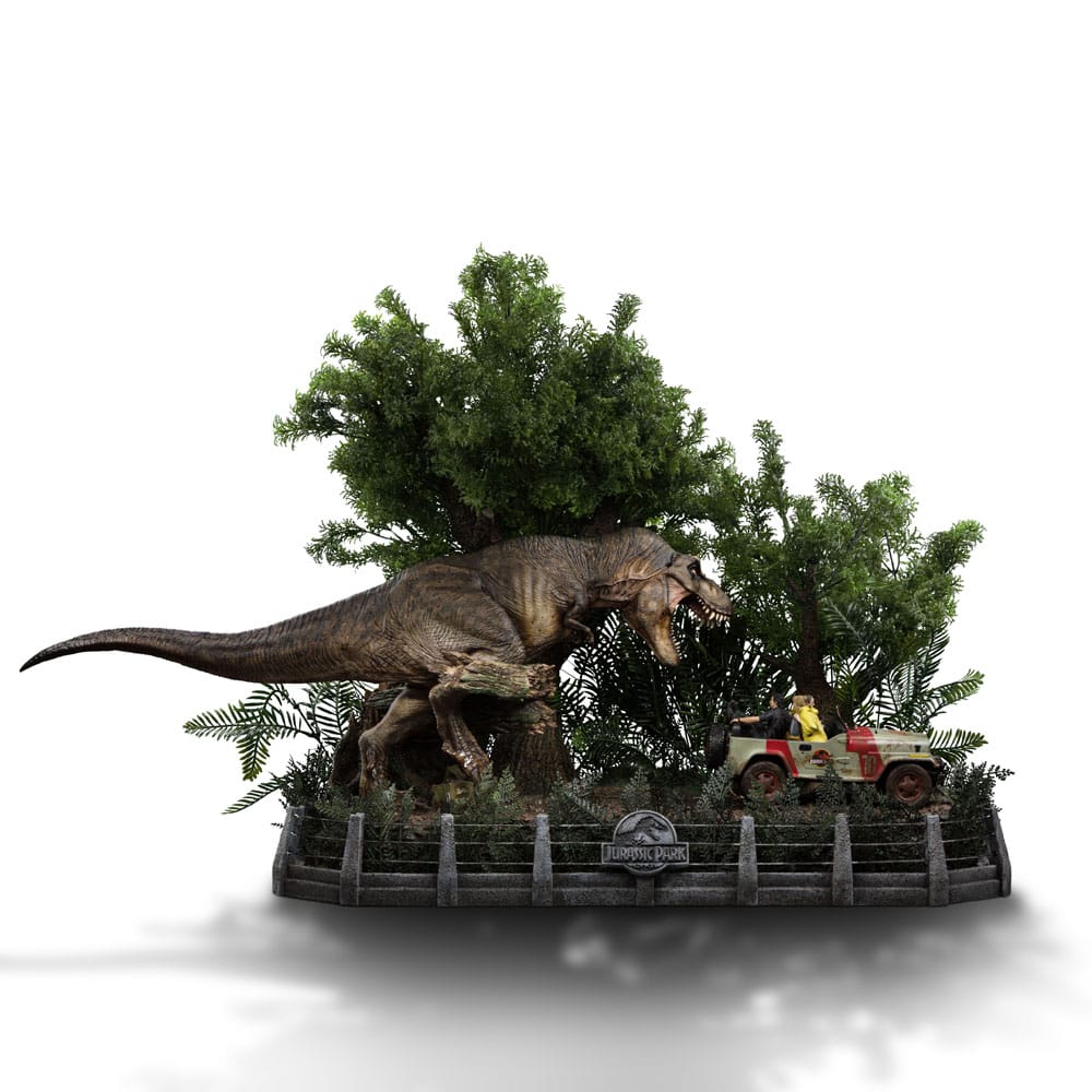 Jurassic Park Demi Art Scale Statue 1/20 T-Rex Chase 30 cm 0618231957163