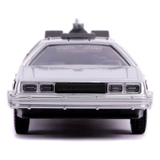 Back to the Future II Hollywood Rides Diecast Model 1/32 DeLorean Time Machine 0801310305416