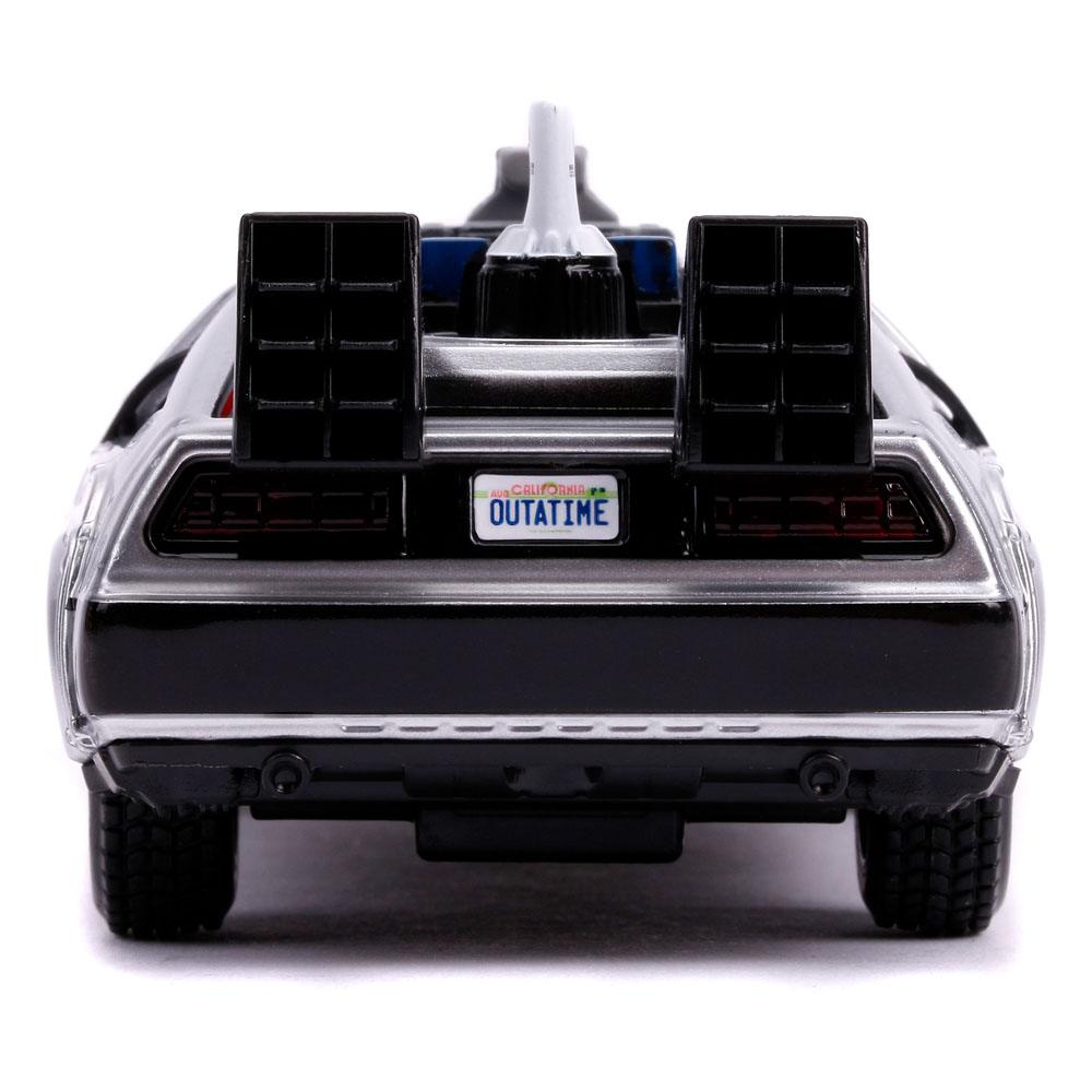 Back to the Future II Hollywood Rides Diecast Model 1/32 DeLorean Time Machine 0801310305416