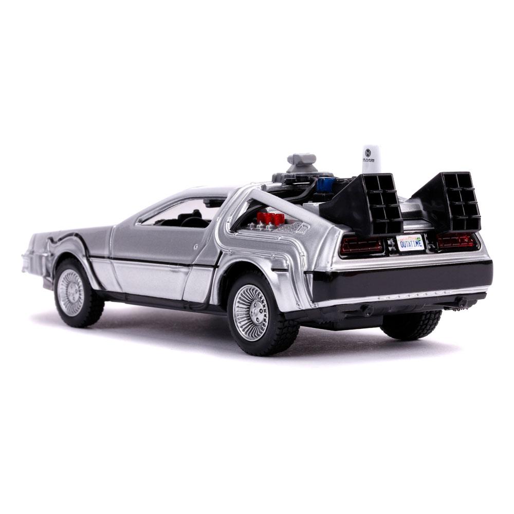 Back to the Future II Hollywood Rides Diecast Model 1/32 DeLorean Time Machine 0801310305416