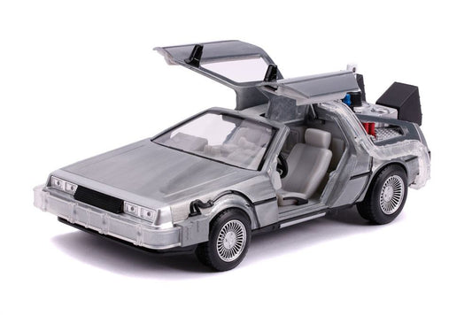 Back to the Future II Hollywood Rides Diecast Model 1/24 DeLorean Time Machine 0801310314685