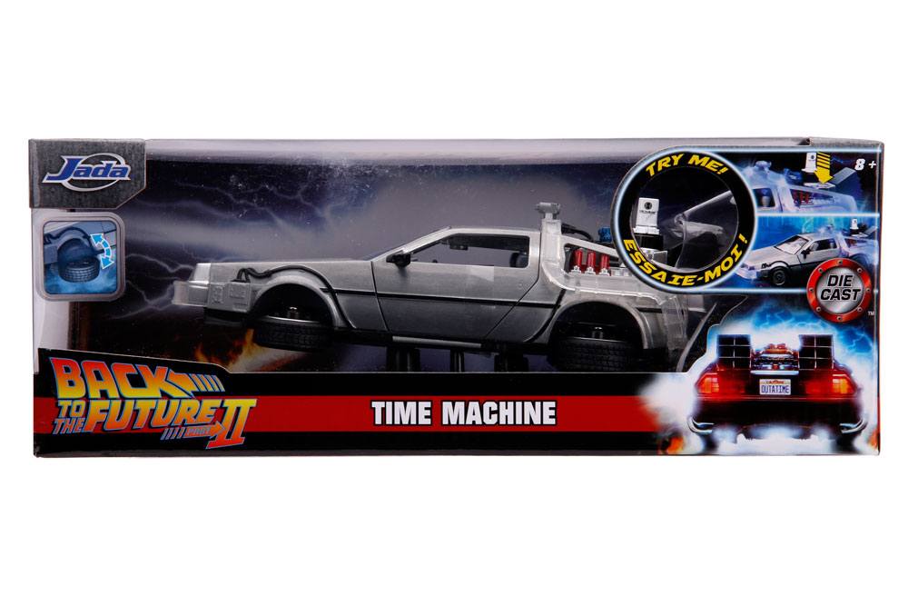 Back to the Future II Hollywood Rides Diecast Model 1/24 DeLorean Time Machine 0801310314685