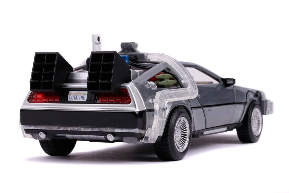 Back to the Future II Hollywood Rides Diecast Model 1/24 DeLorean Time Machine 0801310314685