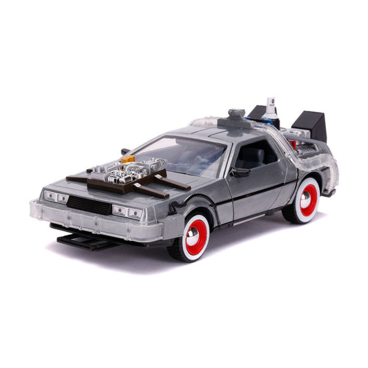 Back to the Future III Hollywood Rides Diecast Model 1/24 DeLorean Time Machine 0801310321669