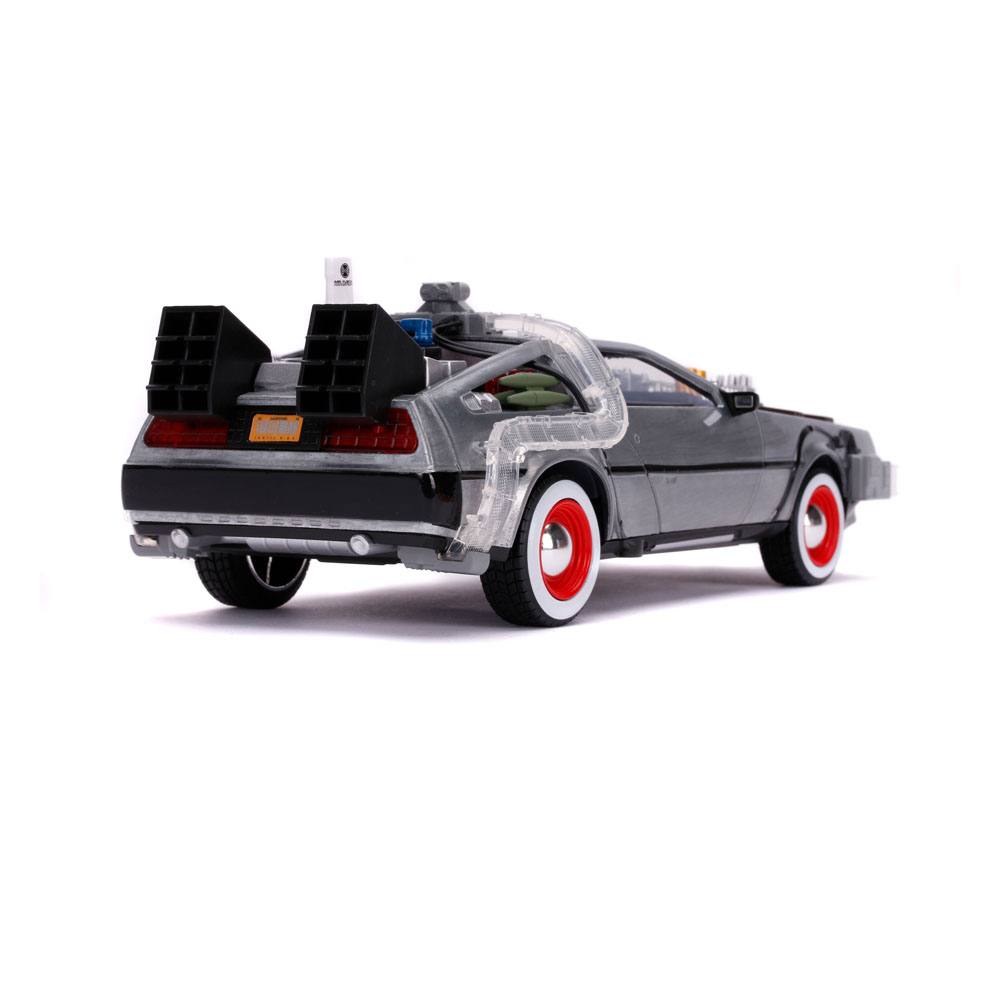 Back to the Future III Hollywood Rides Diecast Model 1/24 DeLorean Time Machine 0801310321669