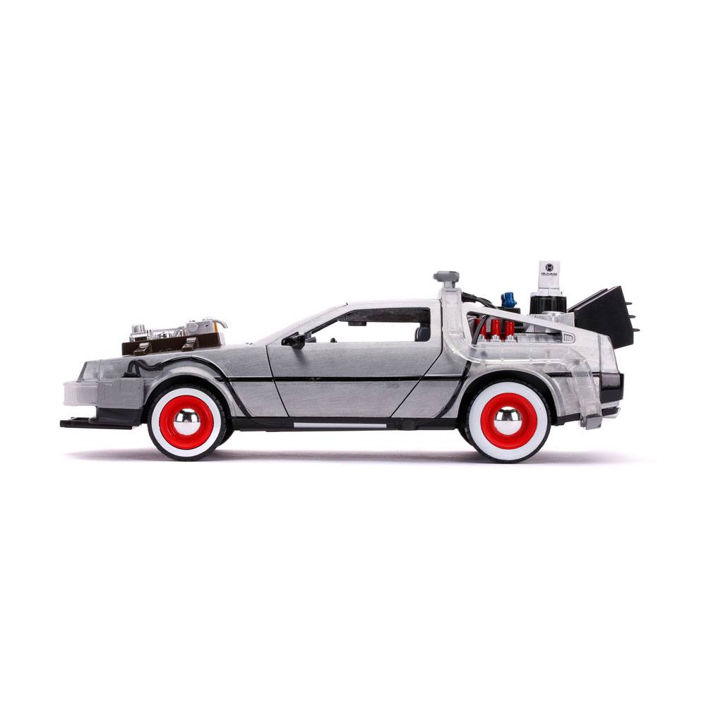 Back to the Future III Hollywood Rides Diecast Model 1/24 DeLorean Time Machine 0801310321669