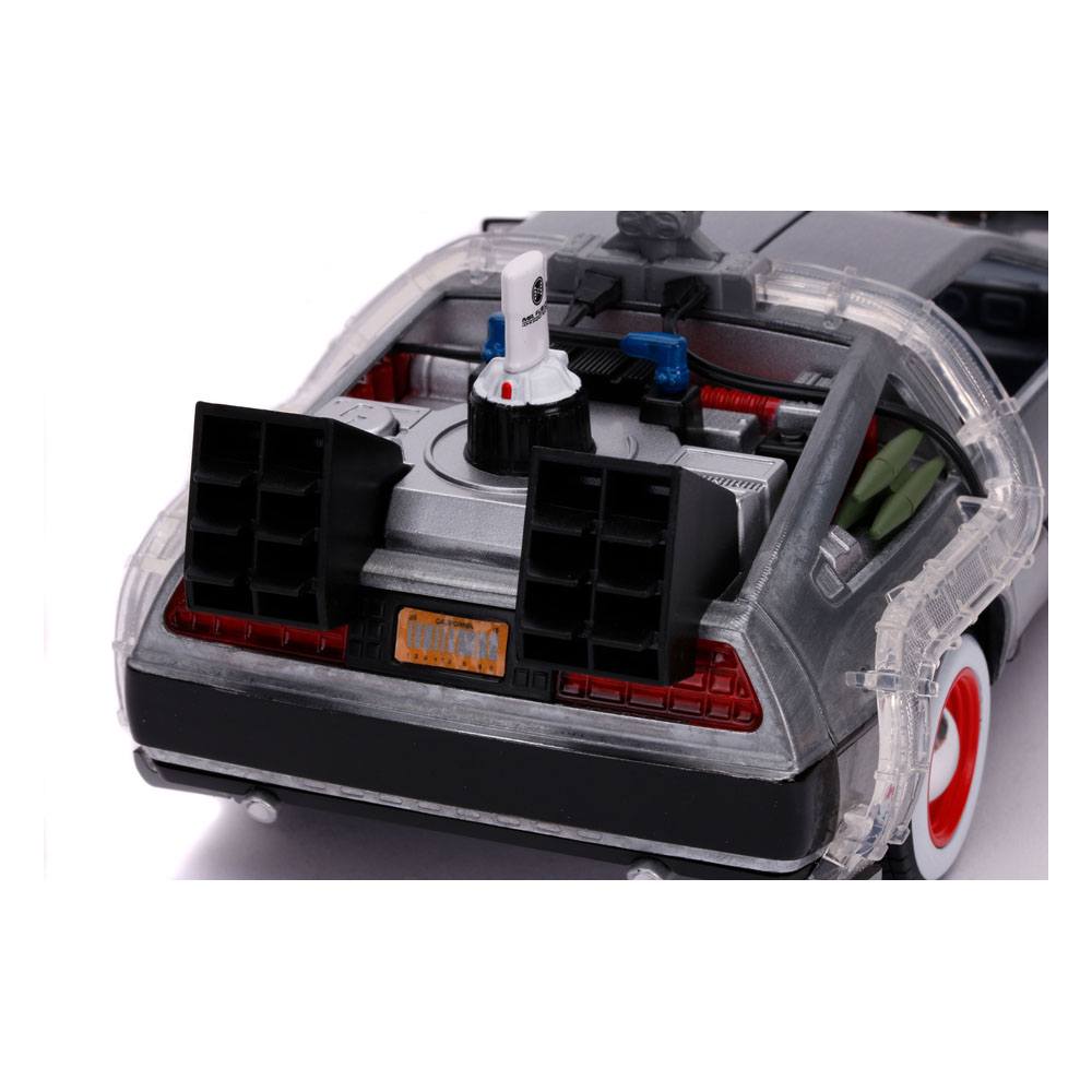 Back to the Future III Hollywood Rides Diecast Model 1/24 DeLorean Time Machine 0801310321669