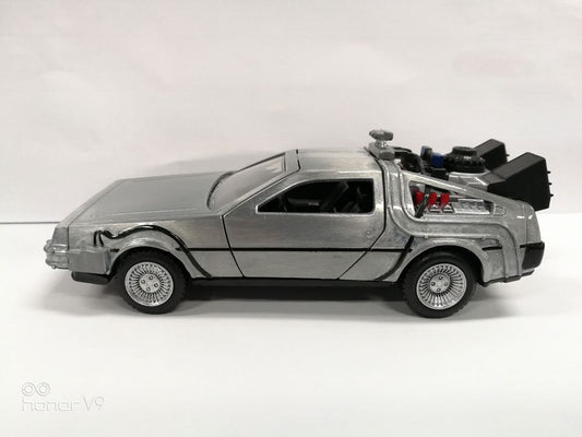 Back to the Future Hollywood Rides Diecast Model 1/32 DeLorean Time Machine 0801310321850