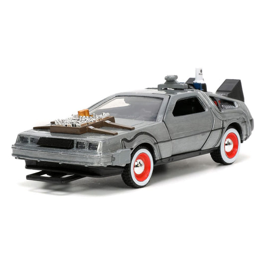 Back to the Future III Hollywood Rides Diecast Model 1/32 DeLorean Time Machine Free Rolling 0801310322901