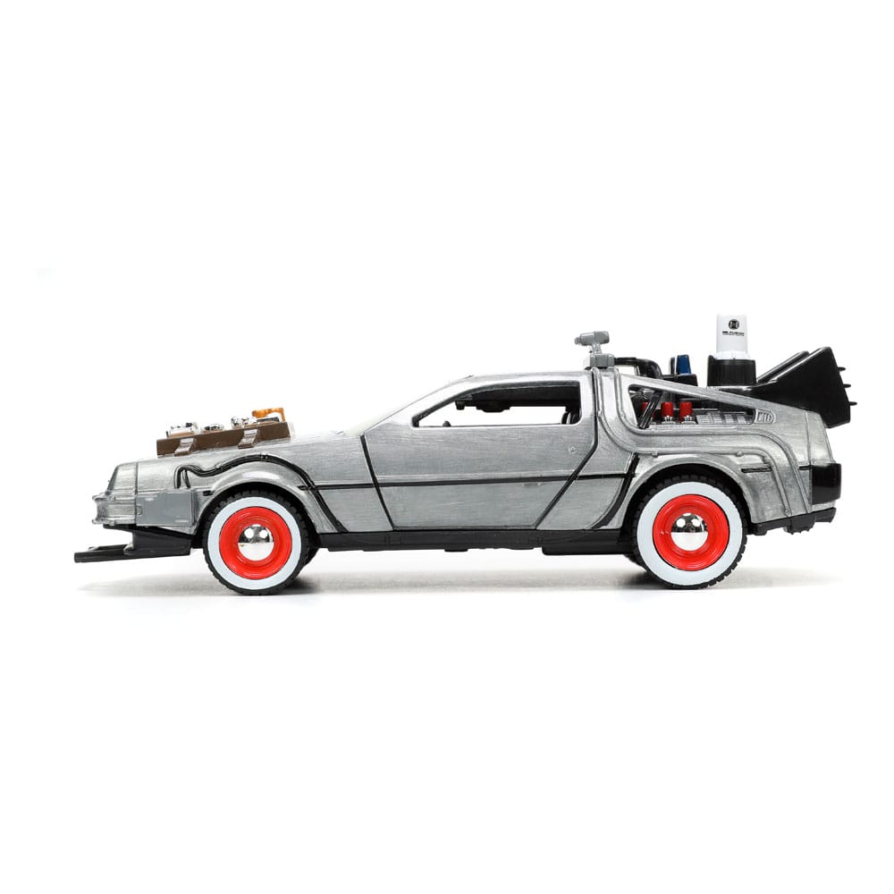 Back to the Future III Hollywood Rides Diecast Model 1/32 DeLorean Time Machine Free Rolling 0801310322901