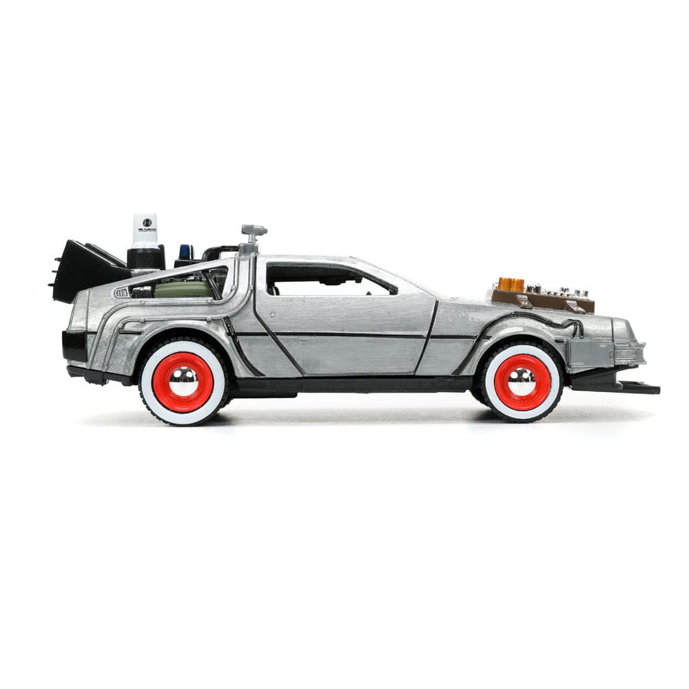 Back to the Future III Hollywood Rides Diecast Model 1/32 DeLorean Time Machine Free Rolling 0801310322901