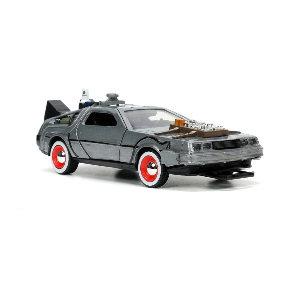 Back to the Future III Hollywood Rides Diecast Model 1/32 DeLorean Time Machine Free Rolling 0801310322901