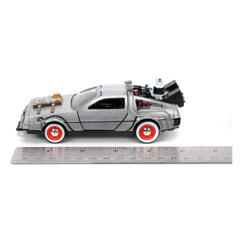 Back to the Future III Hollywood Rides Diecast Model 1/32 DeLorean Time Machine Free Rolling 0801310322901