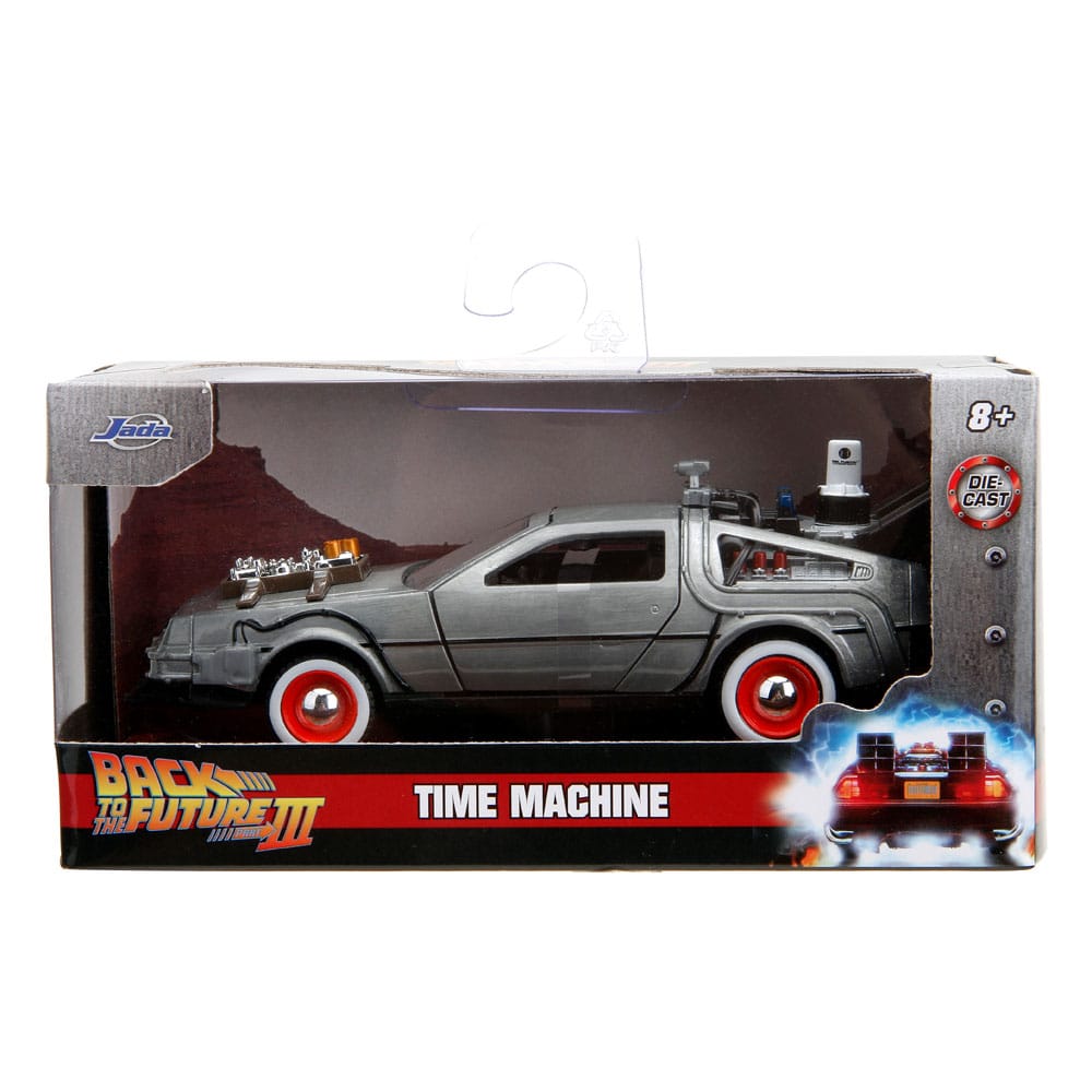 Back to the Future III Hollywood Rides Diecast Model 1/32 DeLorean Time Machine Free Rolling 0801310322901