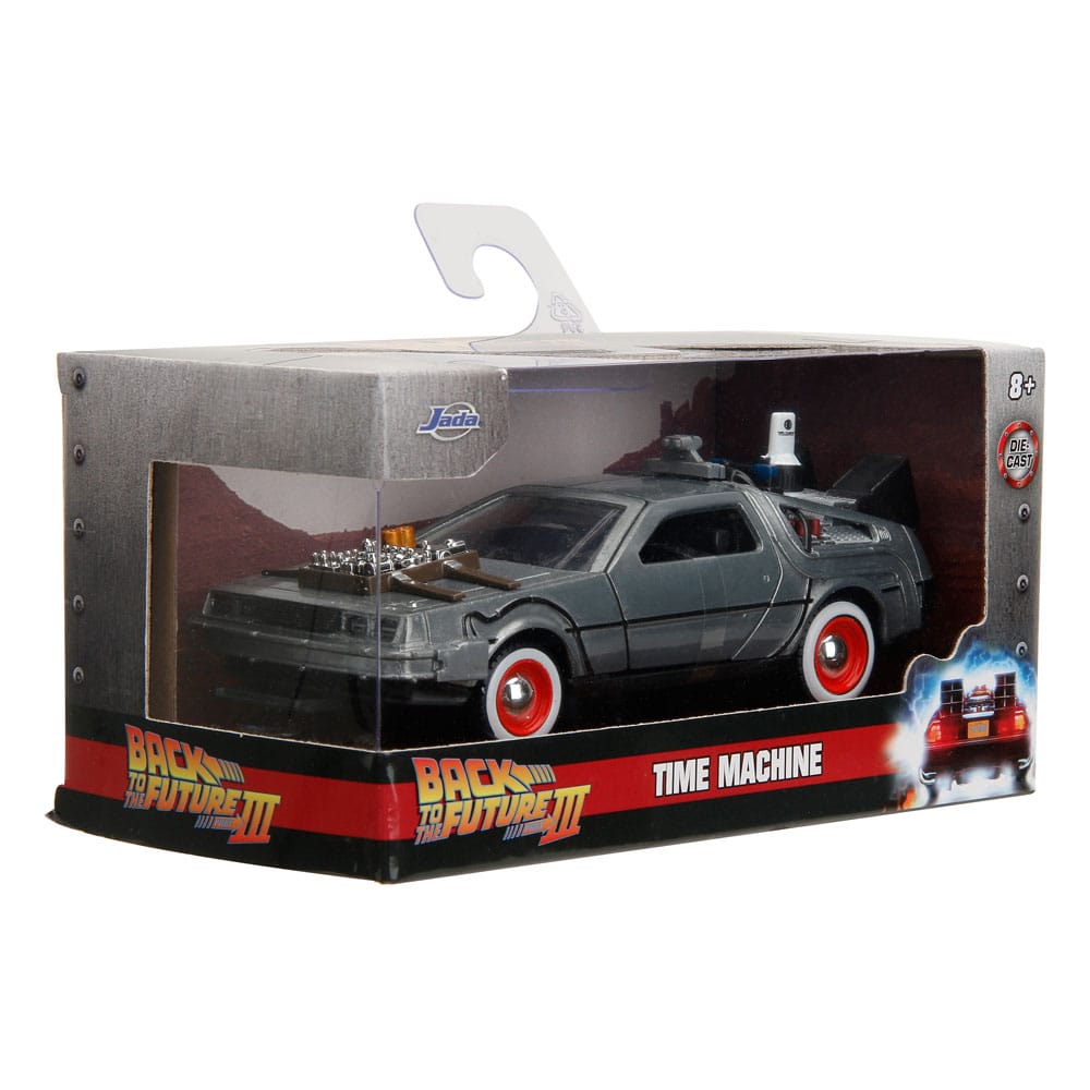 Back to the Future III Hollywood Rides Diecast Model 1/32 DeLorean Time Machine Free Rolling 0801310322901