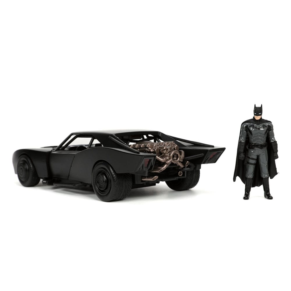 Batman 2022 Hollywood Rides Diecast Model 1/24 2022 Batmobile with Figure 0801310327319